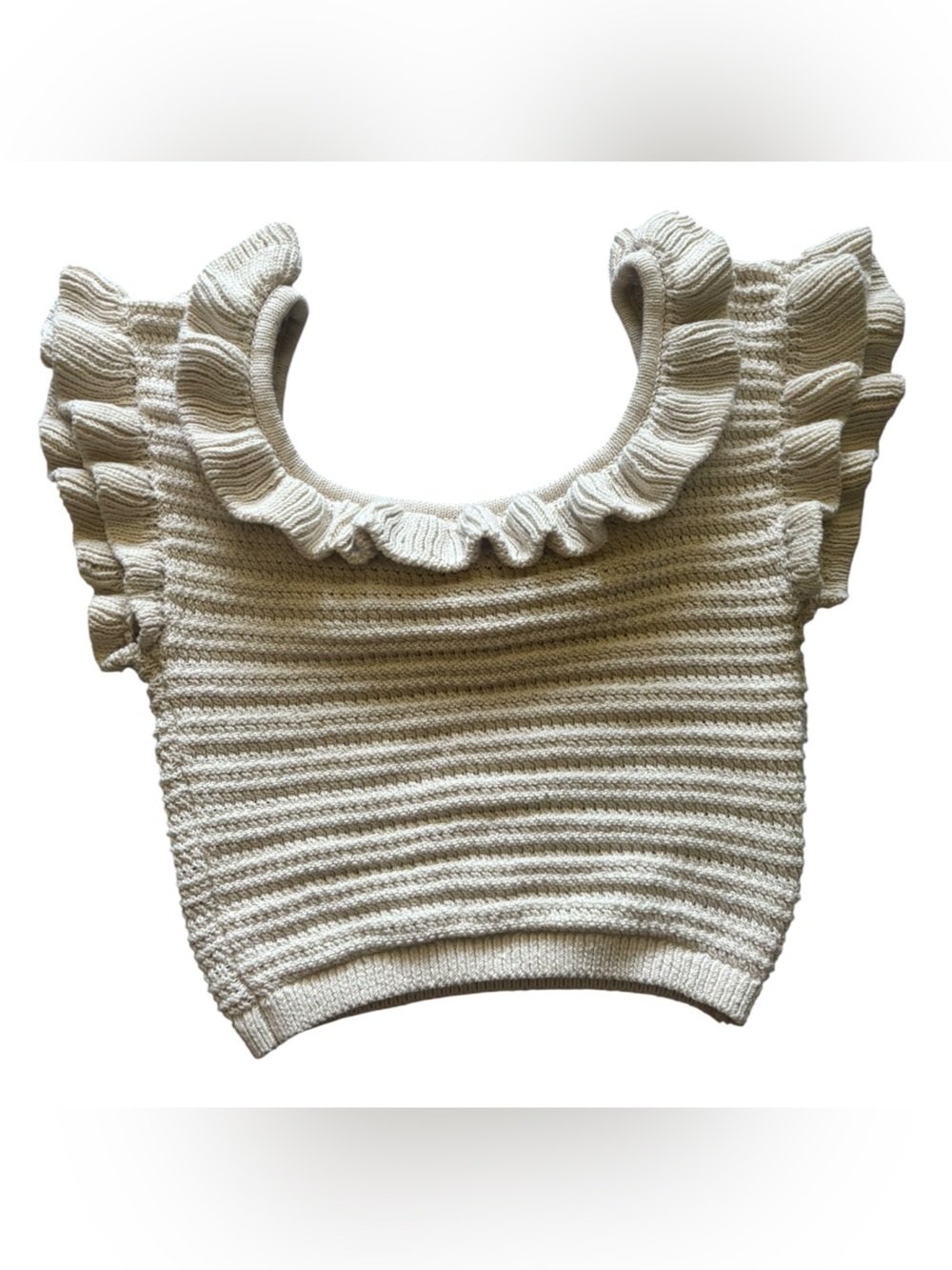 H&M Cream Knit Crop Top Size Small (S)